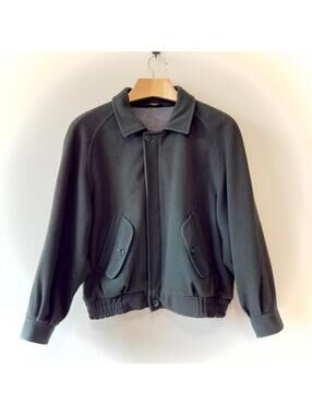 Vintage Roots Pure Wool Bomber Jacket Forest Green Size XL